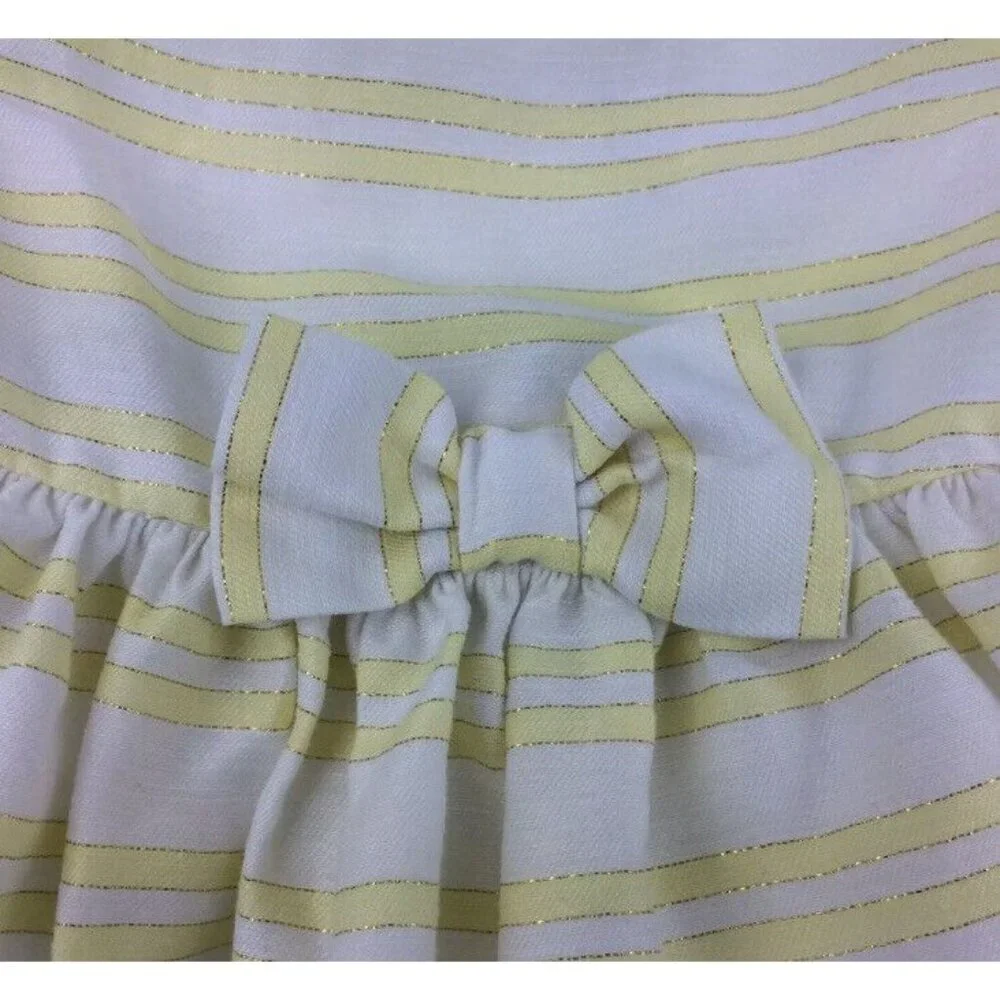 NWT Janie and Jack Dress Baby Girls 3-6 months Linen Gold Yellow Easter Spring